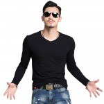 Hot 2017 New Spring Fashion Brand O-Neck Slim Fit Long Sleeve T Shirt Men Trend Casual Mens T-Shirt Korean T Shirts 4XL 5XL A005