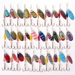Hot 30pcs/lot Spinners Fishing Lure Mixed color/Size/Weight Metal Spoon Lures hard bait fishing tackle Free Shipping Atificial
