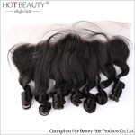 Hot Beauty Hair Pre Plucked Lace Frontal With Peruvian Virgin Hair Loose Wave 3pcs Malibu Dollface Recommend 4pcs/Lot