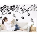 Hot DIY Wall Art Decal Decoration Fashion Romantic Flower Wall Sticker/ Wall Stickers Home Decor 3D Wallpaper Free Shipping