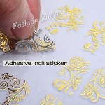 Hot Gold 3D Nail Art Stickers Decals,108pcs/sheet Top Quality Metallic Flowers Mixed Designs Nail Tips Accessory Decoration Tool