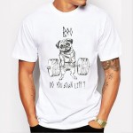 Hot Sale Fashion Pug Squat Exercise Hard Design Mne's Creative Printed T-shirt Short Sleeve Male Funny Tops Hipster Casual Tee