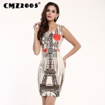 Hot Sale New Women's Apparel High-Quality Printing Sleeveless Round Neck Mini Fashion Summer Dress Personality Dresses 71182