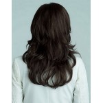 Hot Sale Synthetic Celebrity Brown Black Hair Long Wavy Afro American Wigs For Women SW0044
