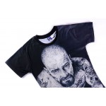 Hot Sale Tops Tees Short Sleeves T shirt Men O-Neck Black With Whole Body Tattoo Old Man Printed Hip Hop T-shirt Breaking Bad