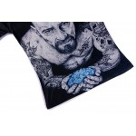 Hot Sale Tops Tees Short Sleeves T shirt Men O-Neck Black With Whole Body Tattoo Old Man Printed Hip Hop T-shirt Breaking Bad