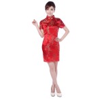 Hot Sale Traditional Chinese Dress Women's Clothing Cheongsam Mini Qipao Size Dragon phoenix S M L XL XXL XXXL 4XL 5XL 6XL J4060