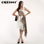 Hot Sale Women's Apparel High-Quality Leopard print Sleeveless Round Neck Fashion Novelty Summer Dress Personality Dresses 68202