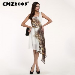 Hot Sale Women's Apparel High-Quality Leopard print Sleeveless Round Neck Fashion Novelty Summer Dress Personality Dresses 68202