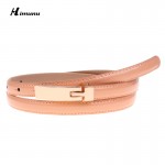 Hot Sale fashion Cowskin bottom Smooth Buckle Thin Female Belts for Women Ms. clothing Cummerbunds Korean Fashion Girdles Candy