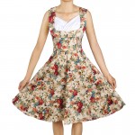 Hot Selling 1950s 50s Retro Style Sleeveless Party Swing Dress Flowers Print Floral Dresses Women Vintage Knee-Length Vestidos