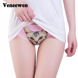 Hot Selling Cotton Panties Women's Plus Size Underwear Briefs 3D Printing Panty Cat Panties Sexy Girls Lingerie Intimates