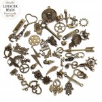 Hot Selling Mixed 50pcs/Lot Assorted Carved Charms Pendants Beads Metal Alloy Pendant Plated Antique Bronze Diy Bead F2677D