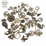 Hot Selling Mixed 50pcs/Lot Assorted Carved Charms Pendants Beads Metal Alloy Pendant Plated Antique Bronze Diy Bead F2677D