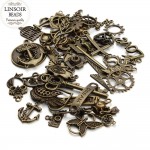 Hot Selling Mixed 50pcs/Lot Assorted Carved Charms Pendants Beads Metal Alloy Pendant Plated Antique Bronze Diy Bead F2677D