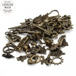 Hot Selling Mixed 50pcs/Lot Assorted Carved Charms Pendants Beads Metal Alloy Pendant Plated Antique Bronze Diy Bead F2677D