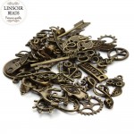 Hot Selling Mixed 50pcs/Lot Assorted Carved Charms Pendants Beads Metal Alloy Pendant Plated Antique Bronze Diy Bead F2677D