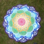 Hot Women Chic Tassel Indian Mandala Tapestry Lotus Printed Bohemian Beach Towel Yoga Mat Sunblock Round Bikini Cover-Up Blanket