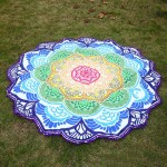 Hot Women Chic Tassel Indian Mandala Tapestry Lotus Printed Bohemian Beach Towel Yoga Mat Sunblock Round Bikini Cover-Up Blanket