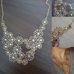 Hot sale Brand Design western style Multilayer Pendants Rhinestone gold color hollow flowers necklace jewelry statement