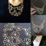 Hot sale Brand Design western style Multilayer Pendants Rhinestone gold color hollow flowers necklace jewelry statement