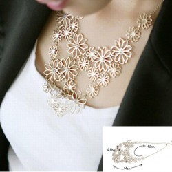 Hot sale Brand Design western style Multilayer Pendants Rhinestone gold color hollow flowers necklace jewelry statement