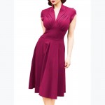 Hot sale summer new Vintage Retro Dress Hepburn style V-neck Vestidos dress Short sleeve big tutu dress