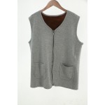 Hot sell large size best quality Cheap fashion winter new women 's super soft velvet plus fat increase zipper cardigan warm vest