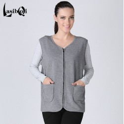 Hot sell large size best quality Cheap fashion winter new women 's super soft velvet plus fat increase zipper cardigan warm vest