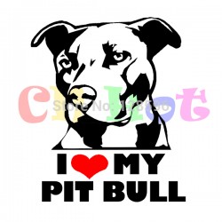 I Love My Pitbull Vinyl  Decal Sticker for car windows, truck wall funny bumper Animal stickers