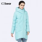 ICEbear 2016 European And American Casual Regular Jacket Oblique Zipper New Winter Bio Down Light  Womens Parka Coat 16G631D