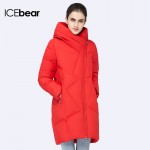 ICEbear 2016 European And American Casual Regular Jacket Oblique Zipper New Winter Bio Down Light  Womens Parka Coat 16G631D