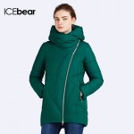 ICEbear 2016 European And American Casual Regular Oblique Zipper New Winter Cotton Warm Light Womens Parka Coat 16G631