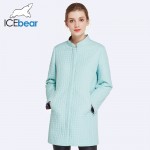 ICEbear 2017 Inside Zipper Pocket Designed Cotton Padded Jacket In Womens Parkas Long Thin Women's Coats Round Collar 17G270D