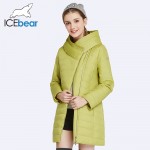ICEbear 2017 New Spring Collection Autumn Oblique Placket Design Jacket Long Women's Coats With Hood 17G295D