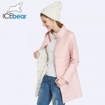 ICEbear 2017 Single Breasted Side Pockets With Closed Zipper Spring Jacket Women Coat Cotton Padded Slim Jacket Coat 17G298D