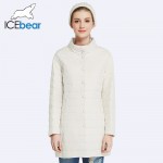 ICEbear 2017 Single Breasted Side Pockets With Closed Zipper Spring Jacket Women Coat Cotton Padded Slim Jacket Coat 17G298D
