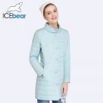 ICEbear 2017 Single Breasted Side Pockets With Closed Zipper Spring Jacket Women Coat Cotton Padded Slim Jacket Coat 17G298D