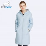 ICEbear 2017 Spring Autumn Long Cotton Women's Coats With Hood Fashion Ladies Padded Jacket Parkas For Women 17G292D