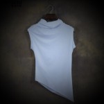 In Summer of Cultivate Morality Sleeveless Vest High Collar Short Sleeve T Shirt Asymmetric Clothes Men Clothing T Shirts