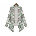 Irregular Long-sleeved Cardigan Jackets Coats Women Printing Spring Autumn Thin Open Stitch Coat AWC0036