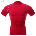 J1008 S-XXL Mens Short Sleeve Compression Shirt Base Layers Under Tops Skins Gear Wear Casual T-Shirts Jersey Tee Tops 2016 New