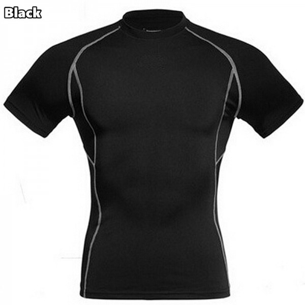 J1008 S-XXL Mens Short Sleeve Compression Shirt Base Layers Under Tops Skins Gear Wear Casual T-Shirts Jersey Tee Tops 2016 New