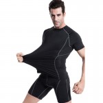 J1008 S-XXL Mens Short Sleeve Compression Shirt Base Layers Under Tops Skins Gear Wear Casual T-Shirts Jersey Tee Tops 2016 New