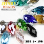 JHNBY Briolette Pendant Waterdrop AAA Austrian crystal beads 6*12mm 50pcs Teardrop glass beads for jewelry making bracelet DIY