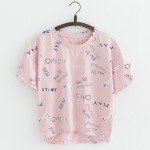 JKKUCOCO Nice Flowers Cotton T-shirt Women t shirt front short back long short Sleeve Casual T shirt Women t-shirt Hot Tops Tees