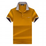 JUNGLE ZONE Men's short-sleeve polo shirt solid color men polos casual short-sleeved thin section lapel polo 7177