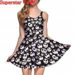 Jack Skellington Dresses For Party Nightmare Before Christmas Stretchy One Piece Sleeveless Sexy A Line Dress