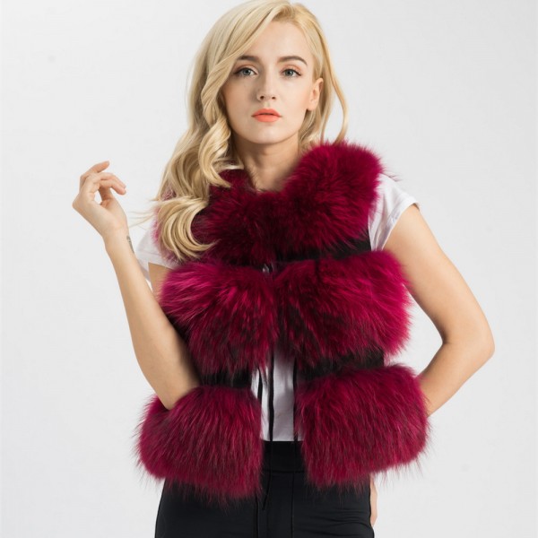 Jancoco Max 5 Colors Real Fur Vest Women Genuine Raccoon fur gilet waistcoat winter new fashion S1150SJ