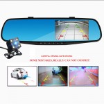 Jansite Full HD 1080P Car Dvr Camera Night Vision 4.3 Inch Rearview Mirror Digital Video Recorder Dual Lens Registrar Camcorder